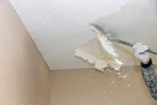 Ceiling smoothing and retexture after popcorn removal